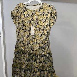 Yellow flower Dress with flair